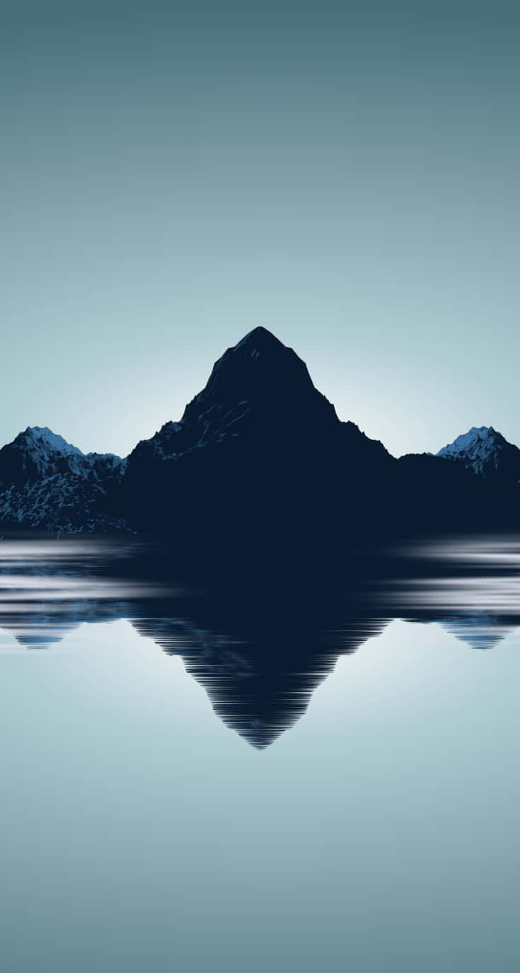 Minimalistisk IPhone X Symmetrisk Bjerg Refleksion Wallpaper Wallpaper