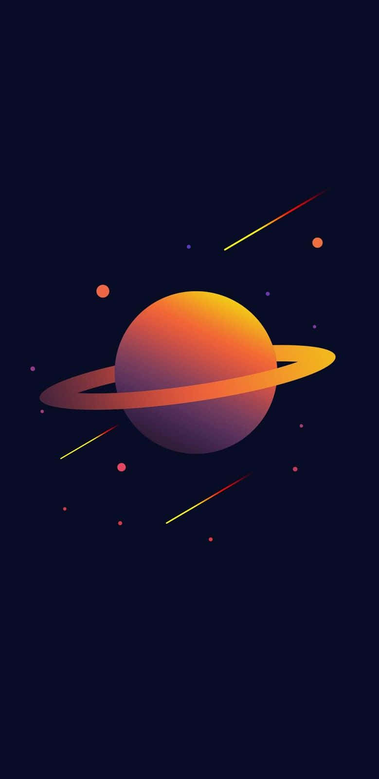 En Saturn i rummet med stjerner og planeter Wallpaper