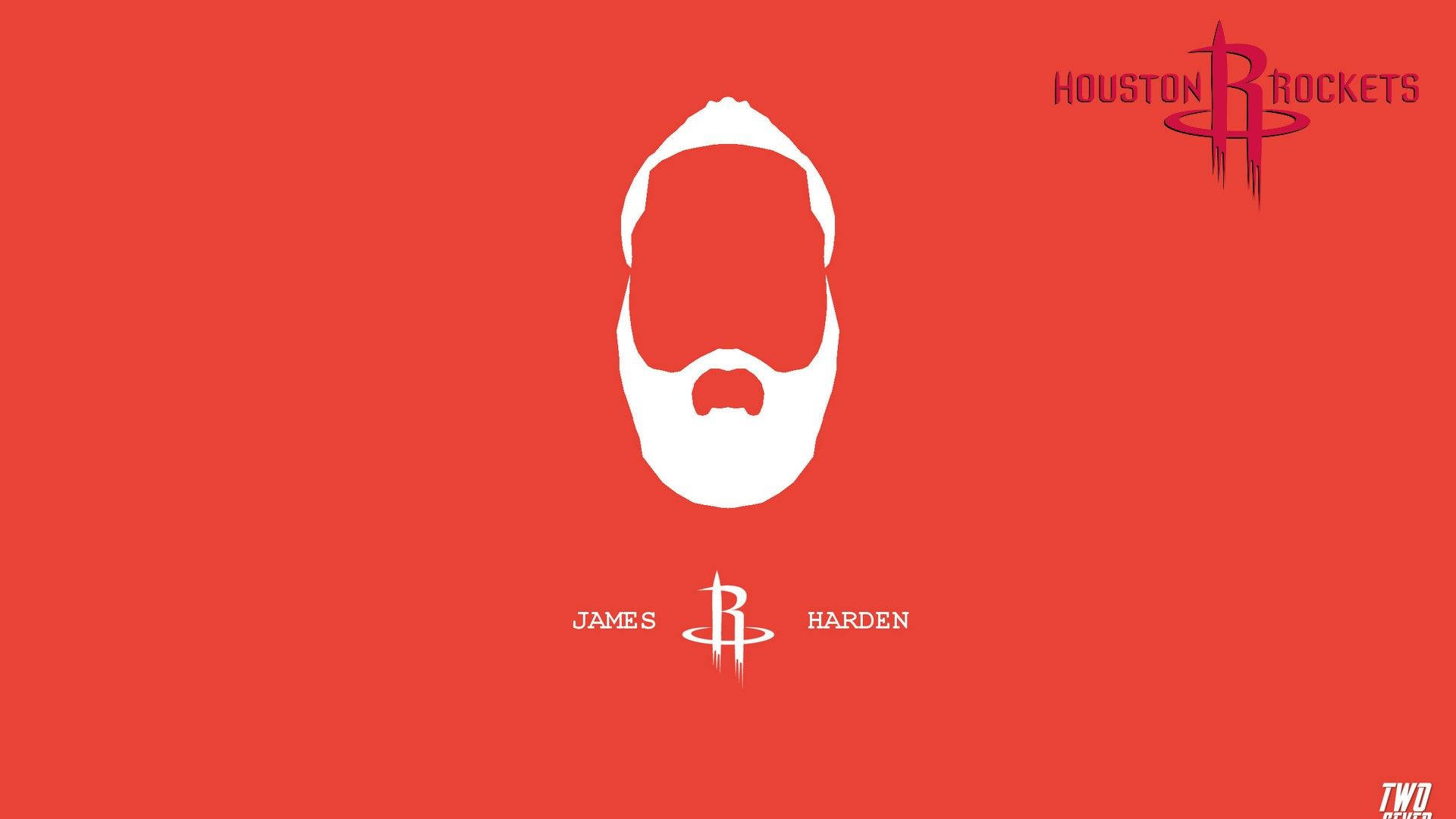 Minimalist James Harden Beard Logo Wallpaper