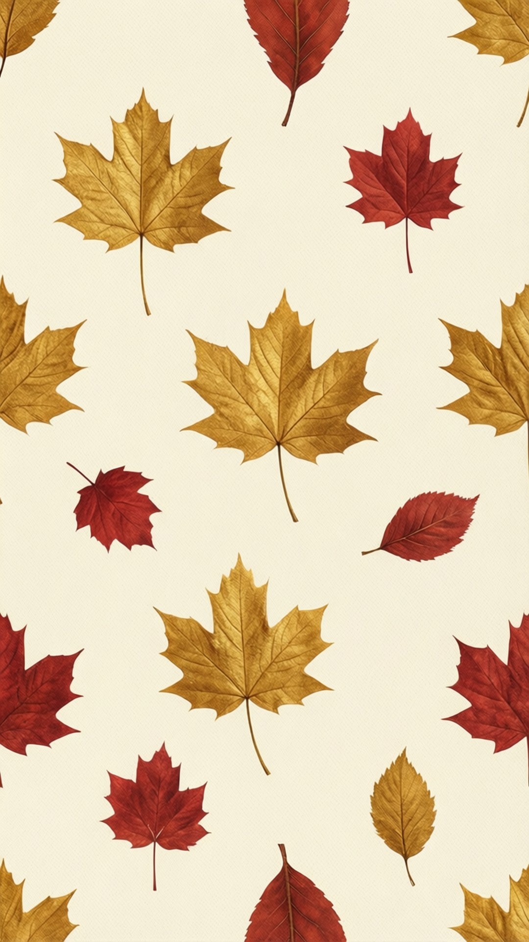En elegant minimalistisk tapet med ett höstlövsmönster, perfekt för en modern Thanksgiving-känsla.