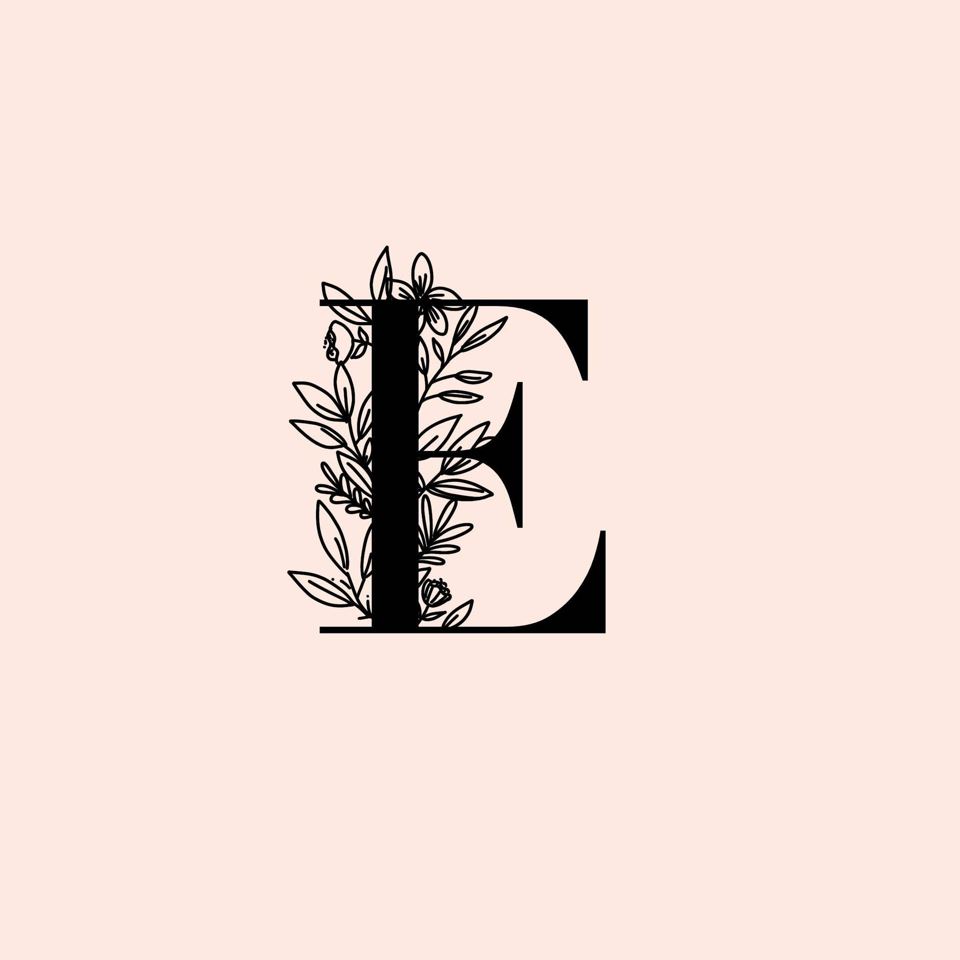 Minimalist Letter E Doodle Wallpaper