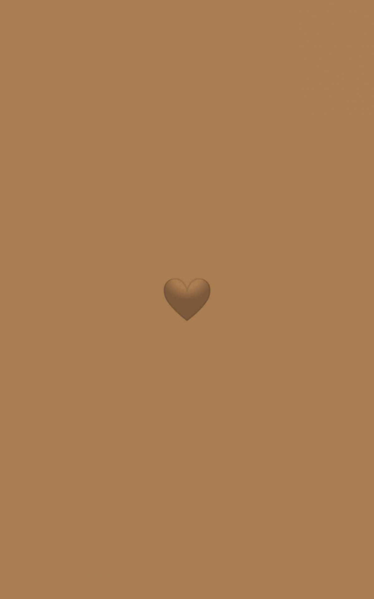 Download Minimalist Light Brown Aesthetic Heart Wallpaper 