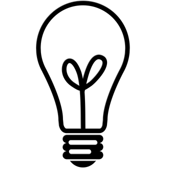 Minimalist Lightbulb Outline PNG