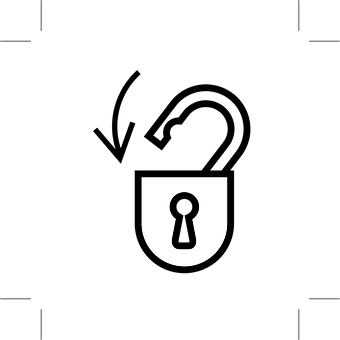 Minimalist Lock Shield Icon PNG