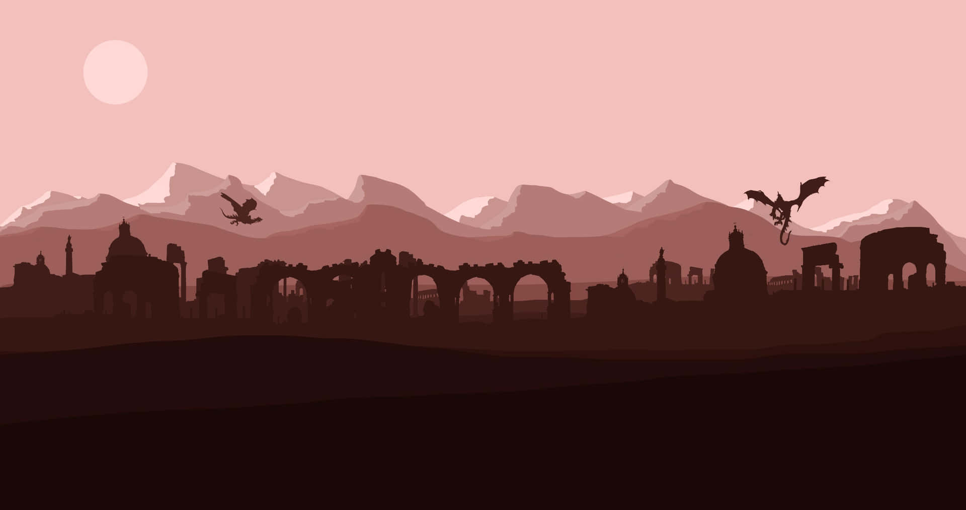 An Epic Minimalist Journey Through Middle-Earth Wallpaper