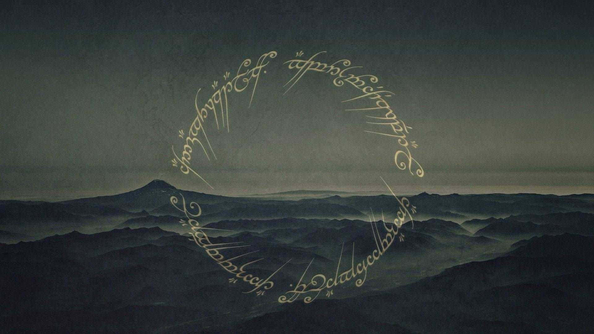 "The Magnificent Beauty of Minimalist Lord of the Rings" Wallpaper