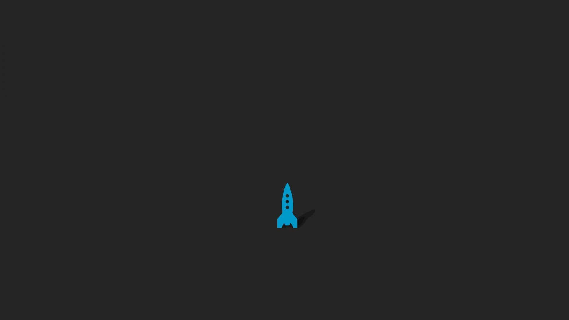 Minimalist Macbookwith Blue Rocket Icon Wallpaper