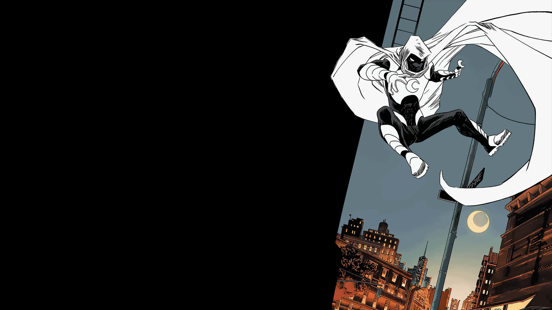 Un'interpretazioneminimalista Del Classico Personaggio Marvel, Moon Knight. Sfondo