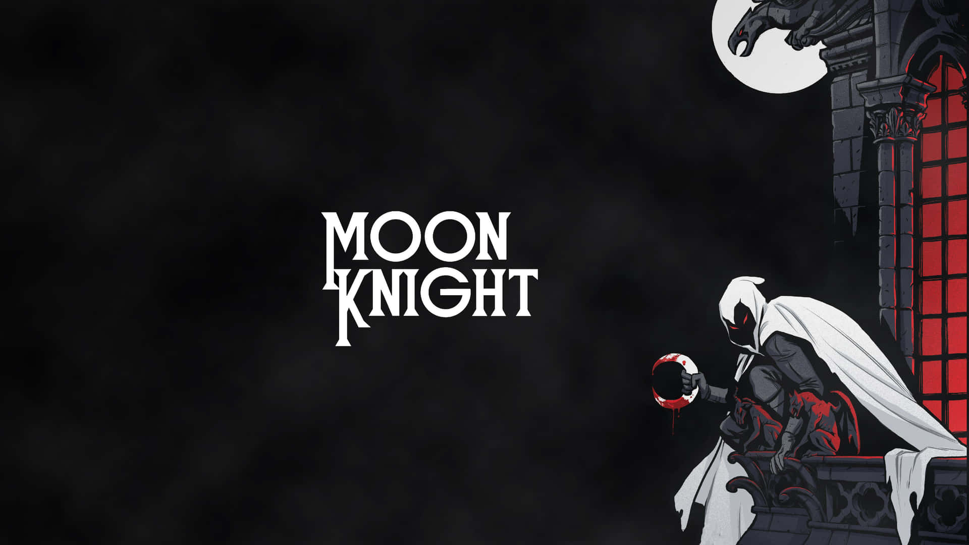 Minimalist Moon Knight Art Wallpaper