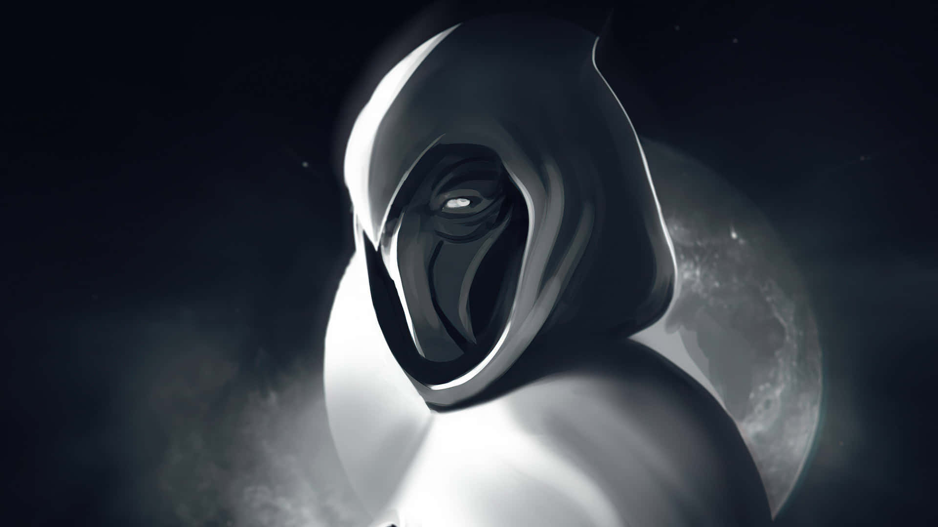 The Minimalist Moon Knight Stands Ready for Action Wallpaper