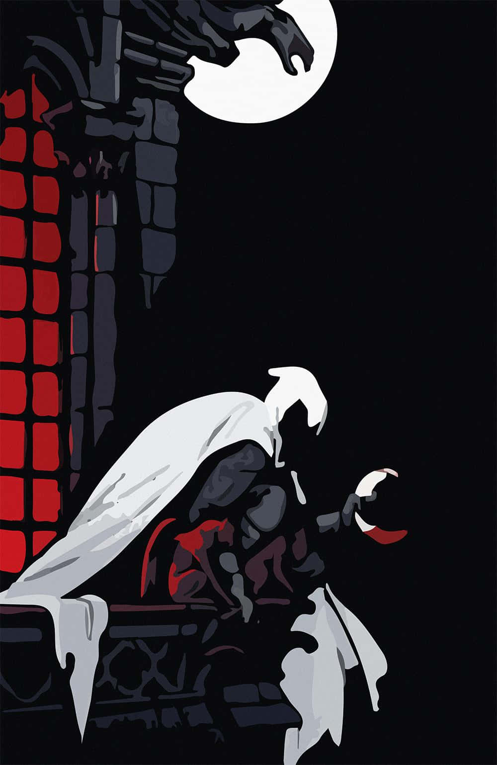 Minimalist Moon Knight, the Marvel Superhero Wallpaper