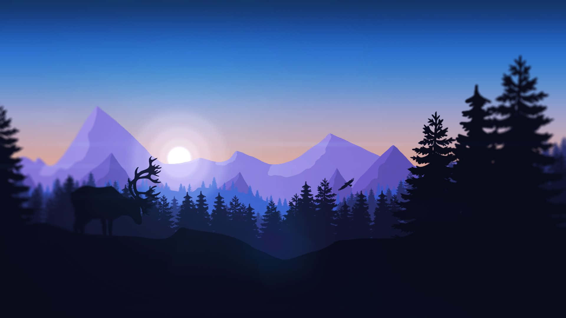 Enjoy the Tranquility of Minimalist Mountain Wallpaper