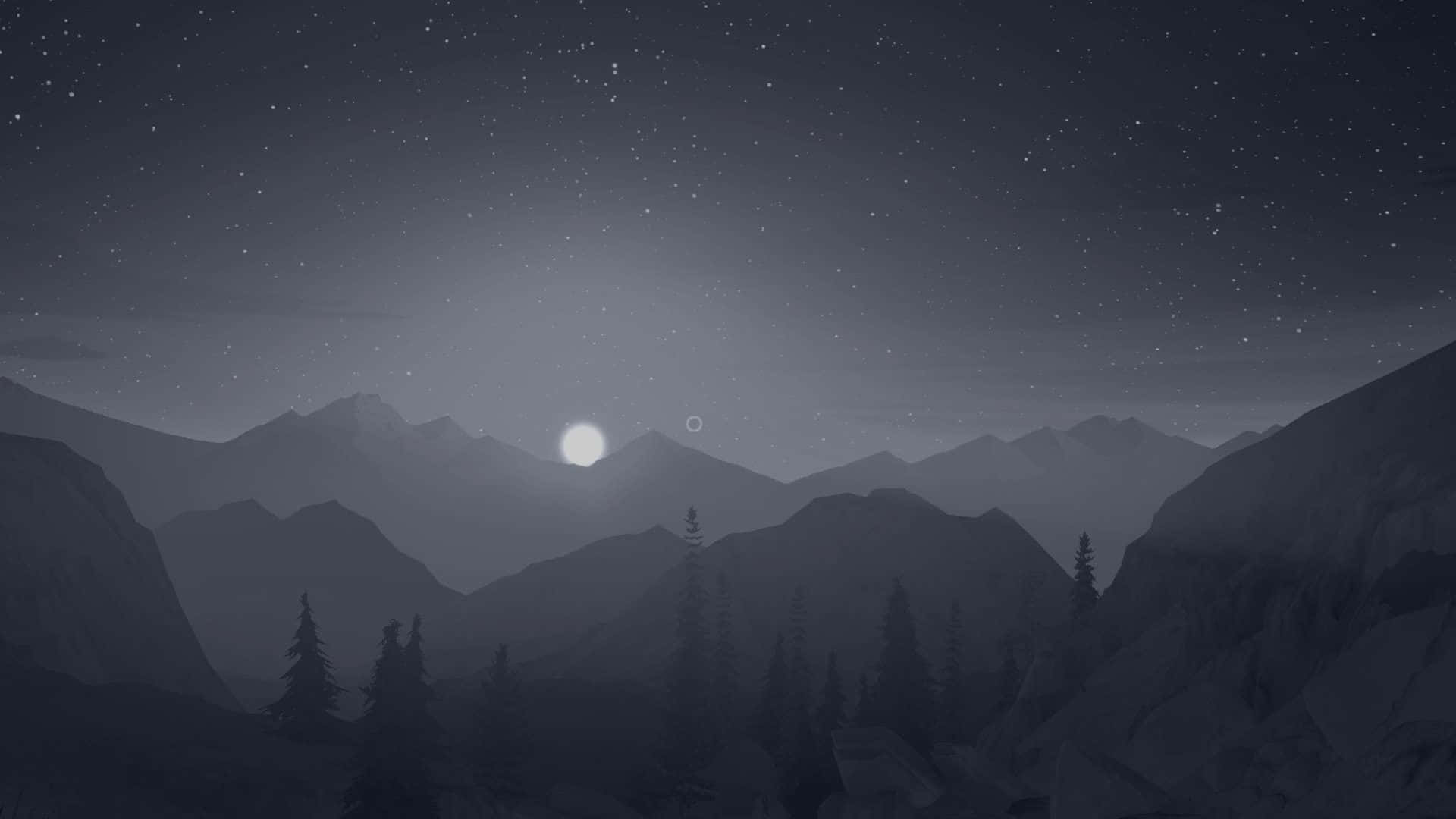 A Minimalist View of a Mountain Wallpaper