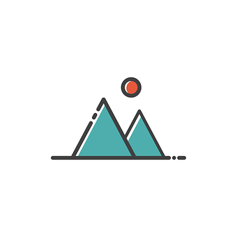 Minimalist Mountain Icon Sunrise SVG