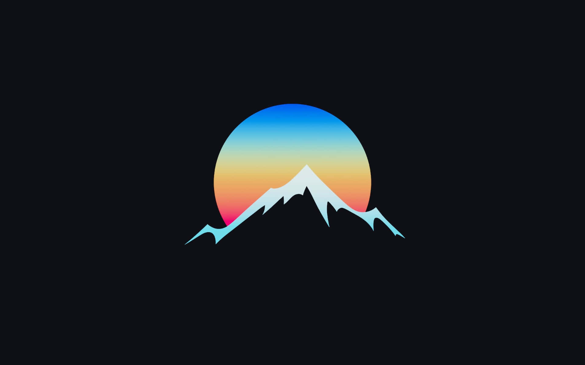 Minimalist Mountain Sunset Wallpaper Wallpaper