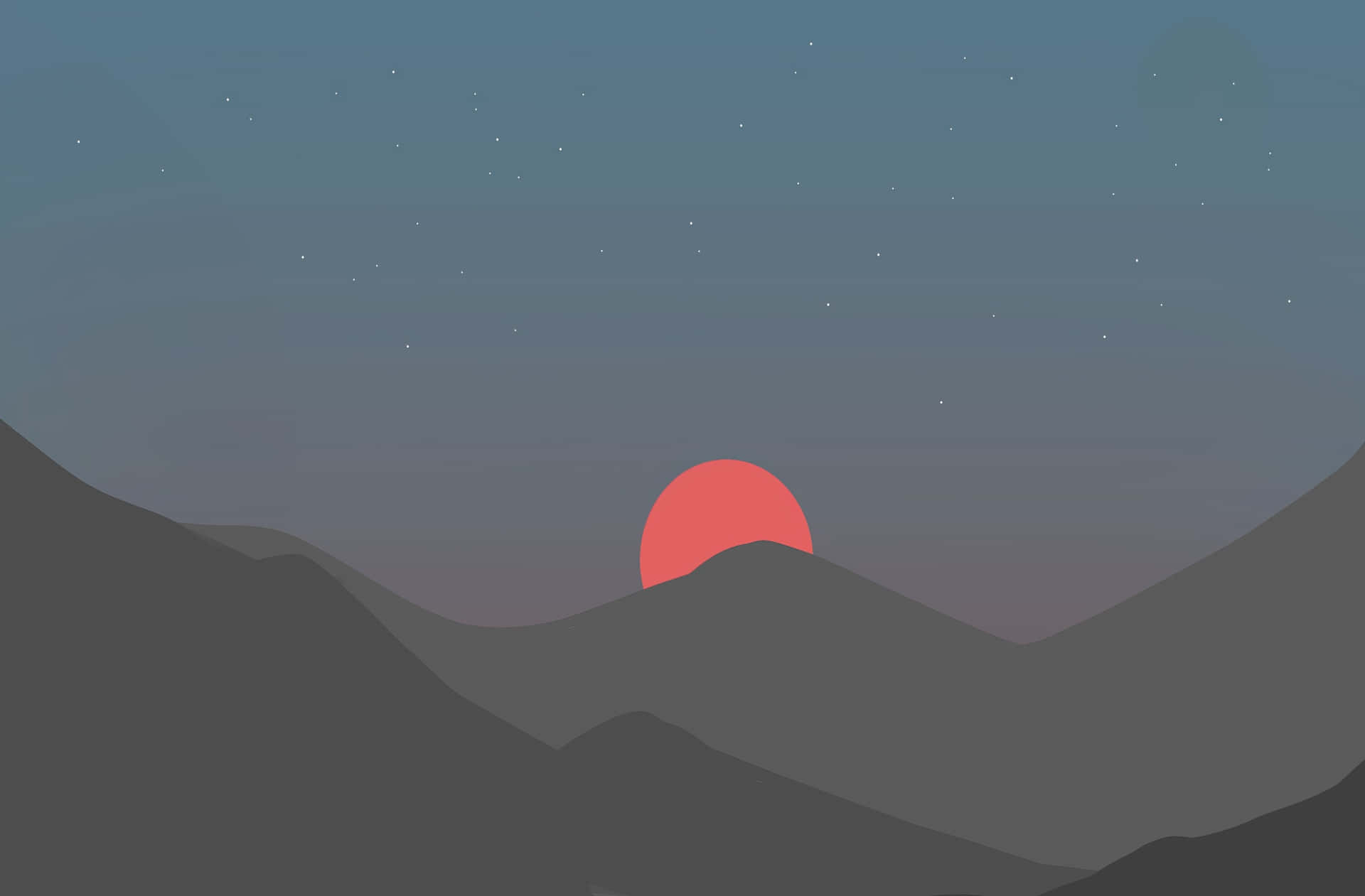 Minimalist Mountain Sunset Wallpaper