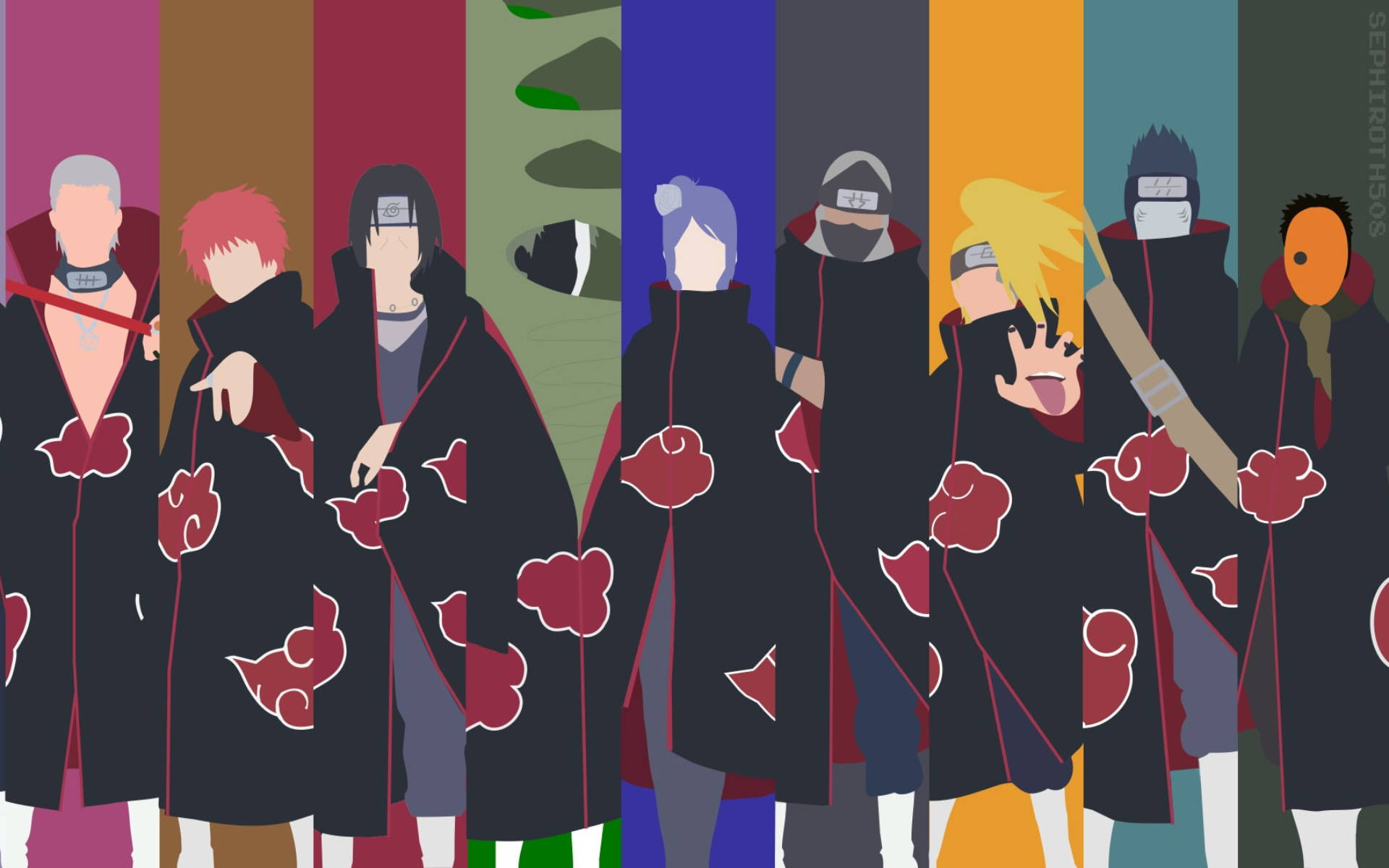 Minimalist Naruto Characters Akatsuki Wallpaper
