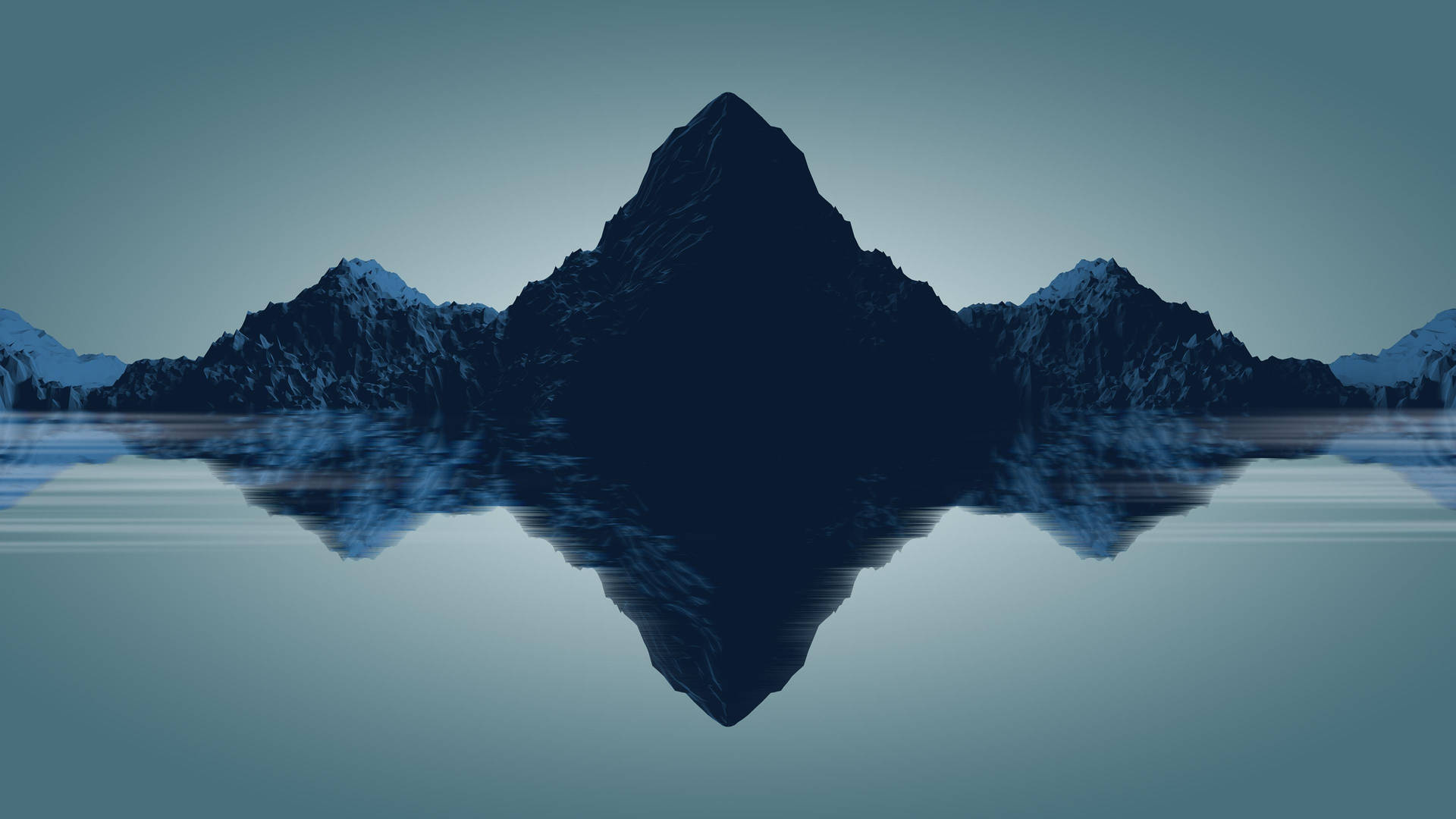 Minimalismonatural Con Montañas Sobre Un Lago. Fondo de pantalla