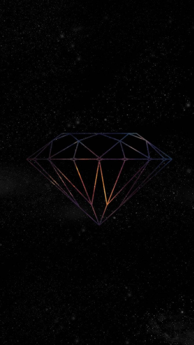 Et skinnede diamant svævende i nattehimlen Wallpaper