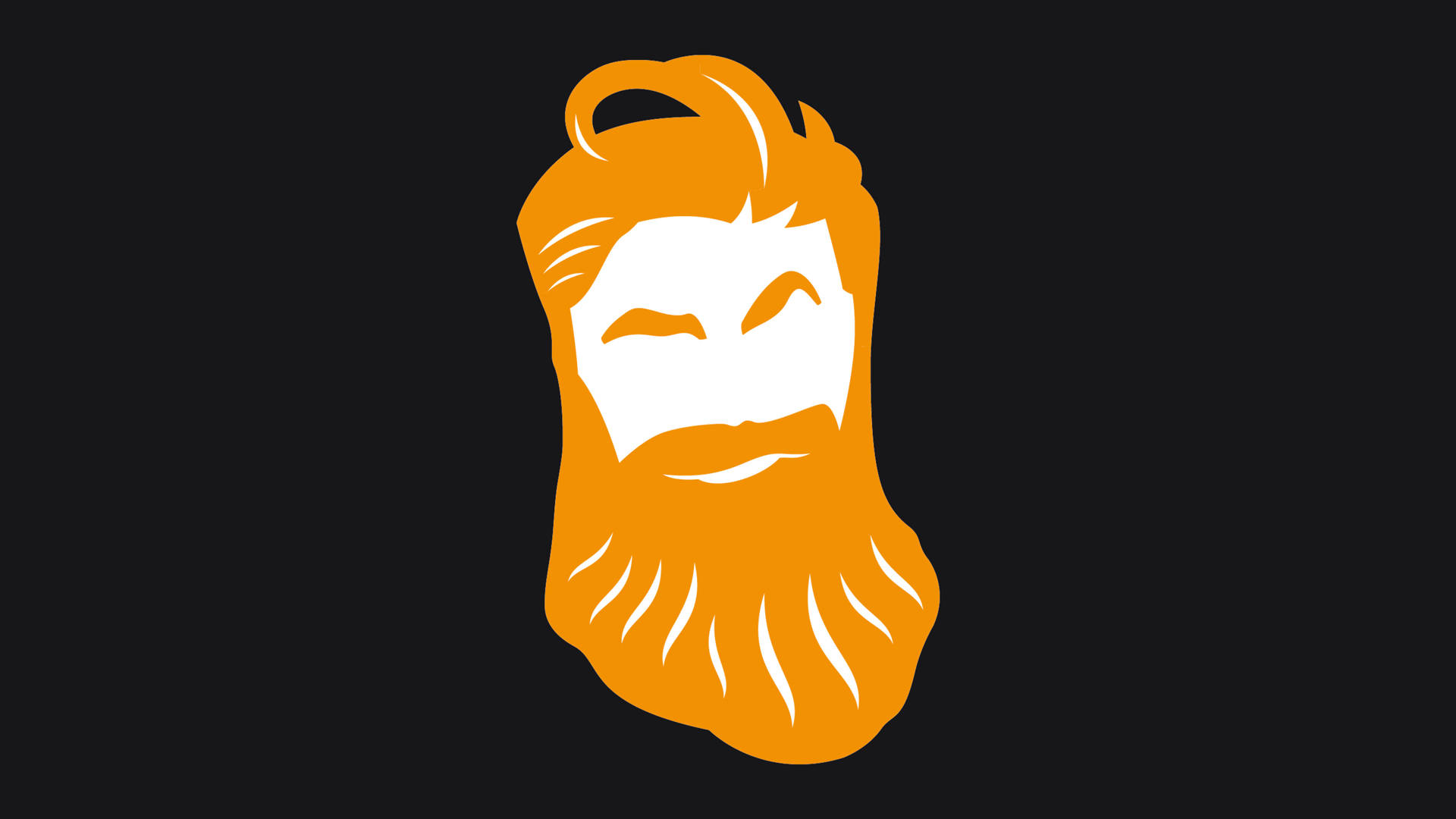 Minimalist Orange Beard Logo Vector Art Wallpaper