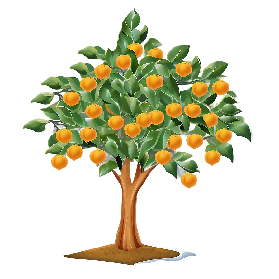 Minimalist Orange Tree Png Hjp PNG