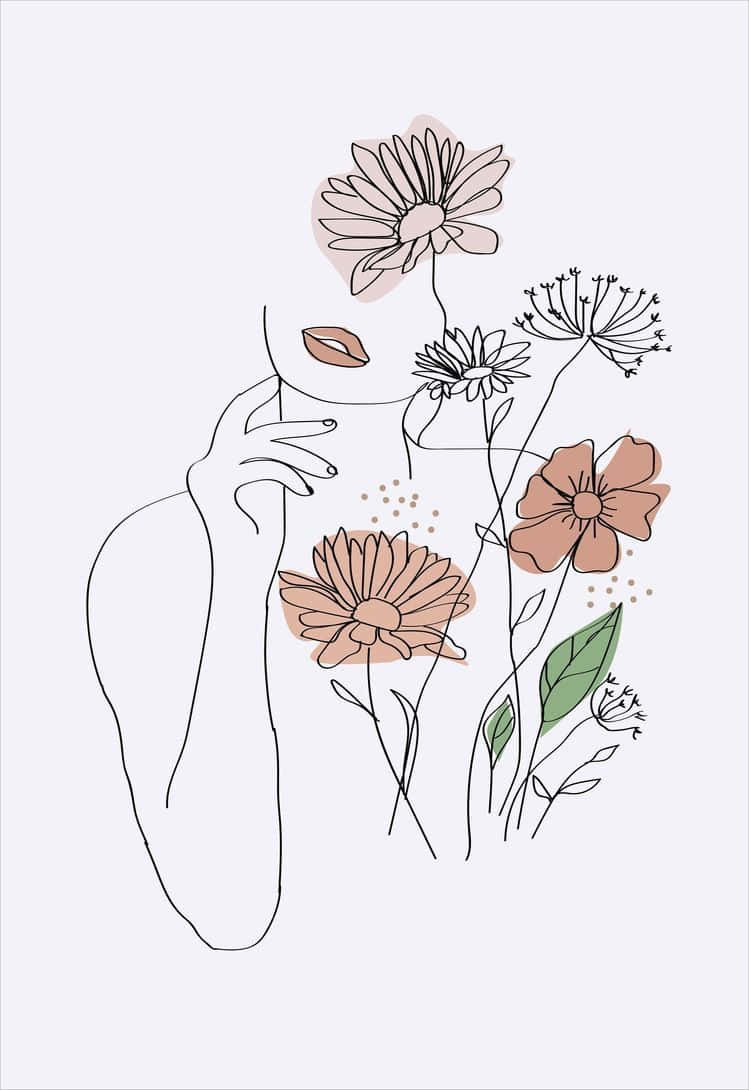 Minimalist Outline Flower Pictures