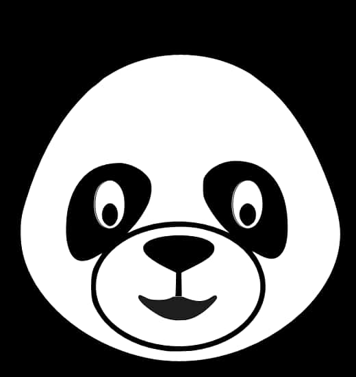 Minimalist Panda Face Graphic PNG