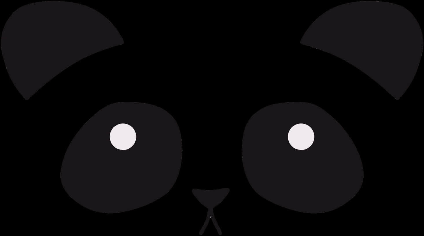Minimalist Panda Face Illustration PNG