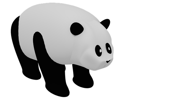 Minimalist Panda Graphic PNG