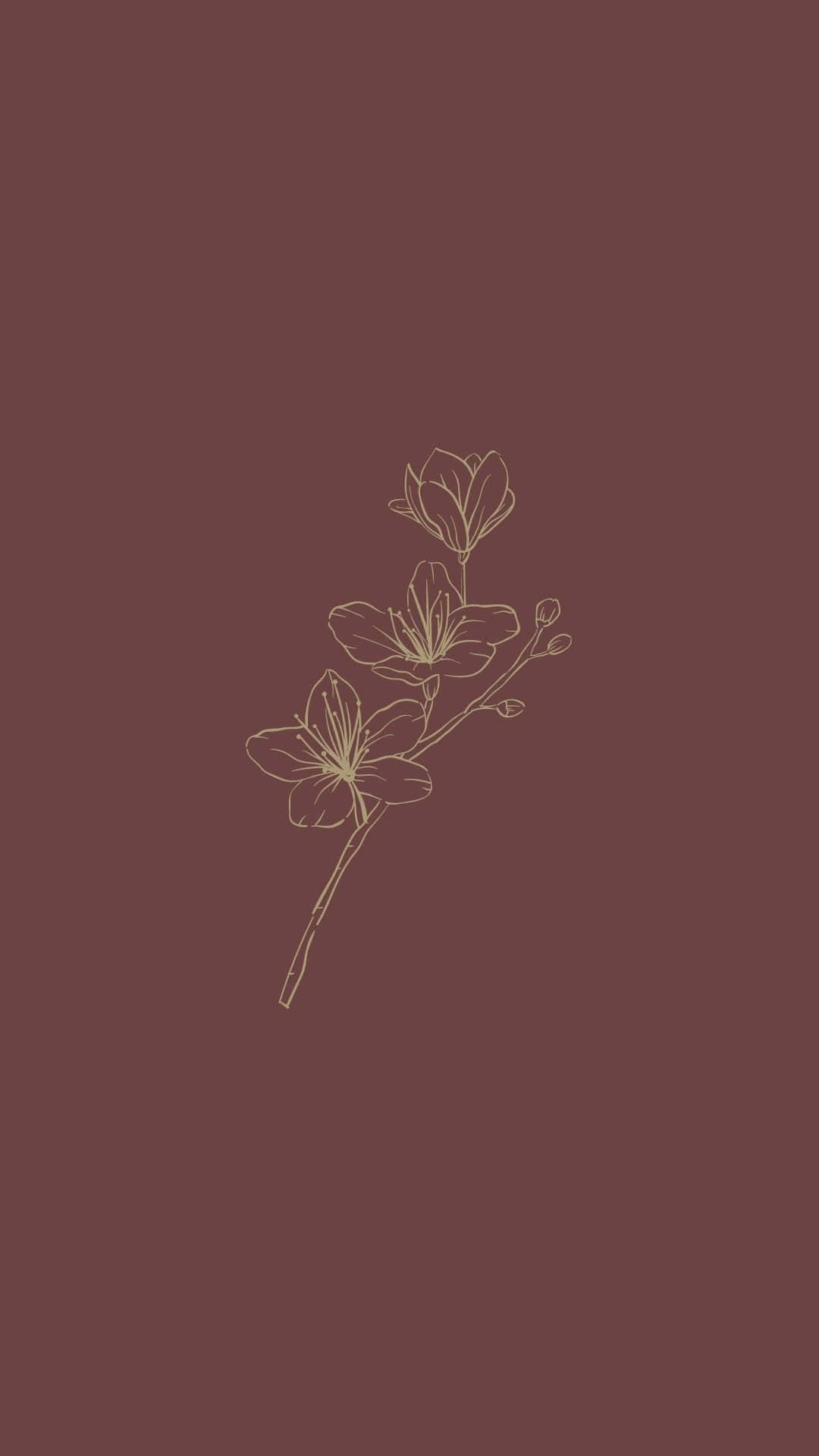 Minimalist Pastel Floral Artwork Wallpaper