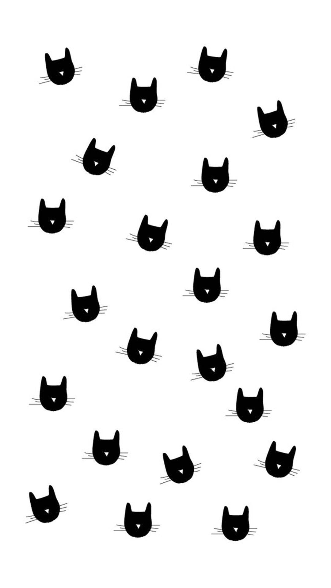 Minimalist Pattern Black Cat iPhone Wallpaper