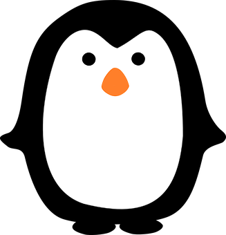 Minimalist Penguin Graphic PNG