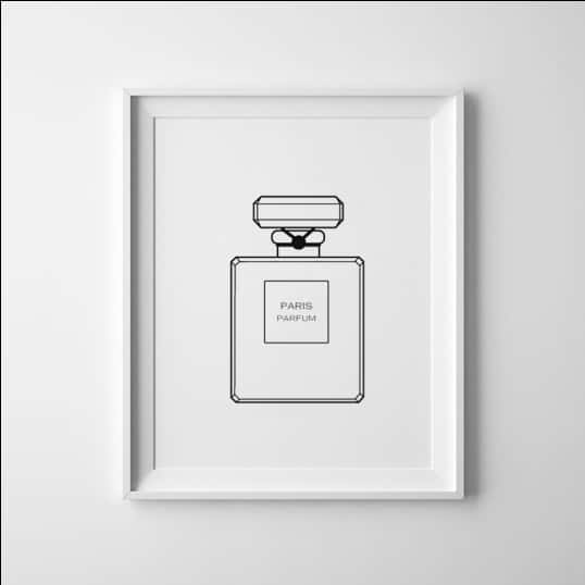 Minimalist Perfume Bottle Artwork PNG