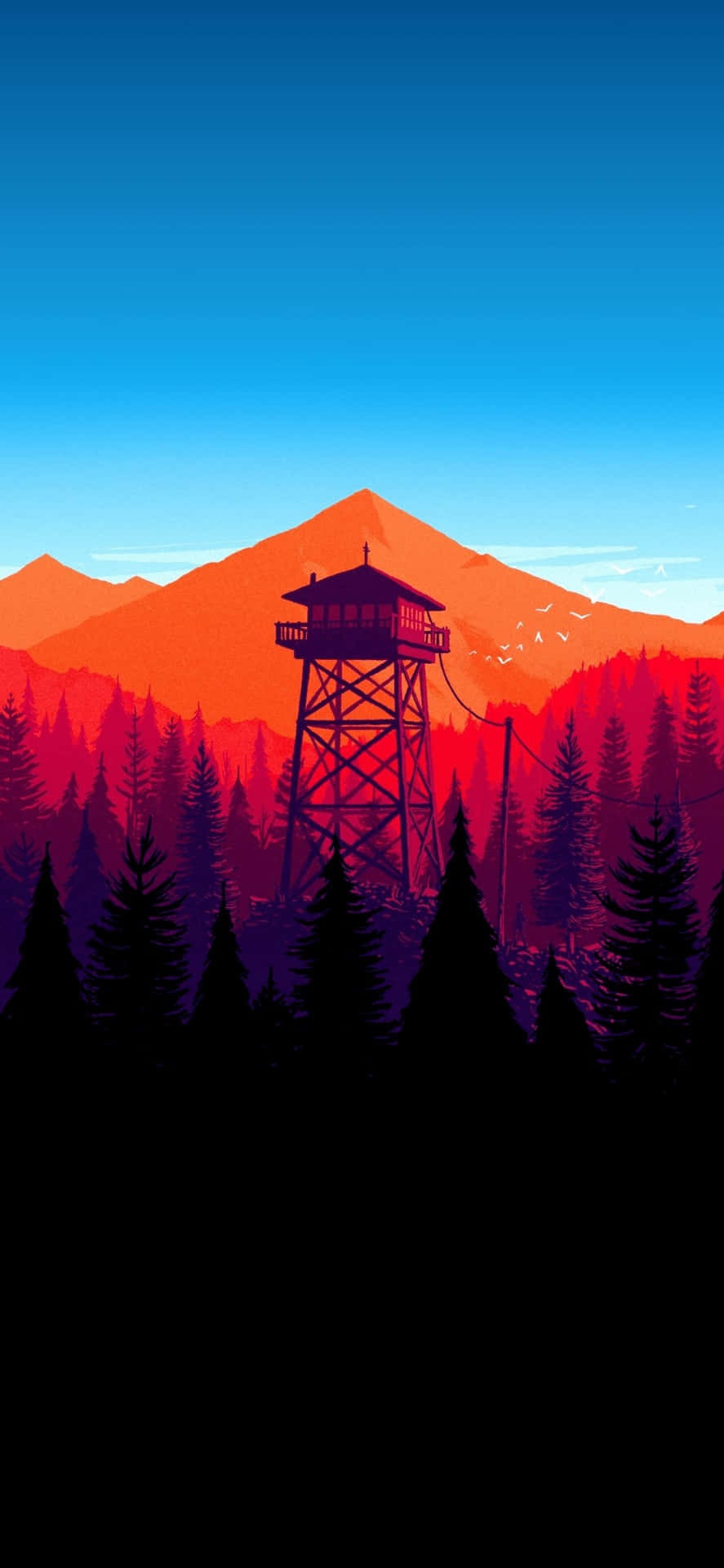 Minimalist Mountain Landscape Phone Background