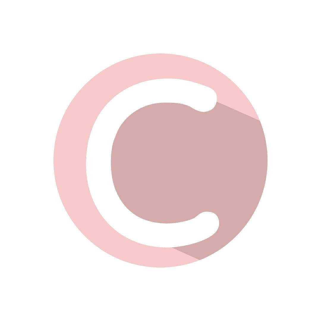 Minimalist Pink Aesthetic Letter C