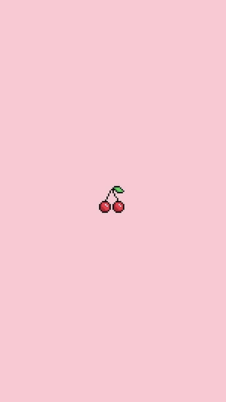 Minimalist Pink Cherries Aesthetic.jpg Wallpaper