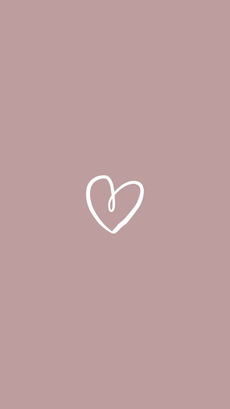 Minimalist Pink Heart Aesthetic.jpg Wallpaper