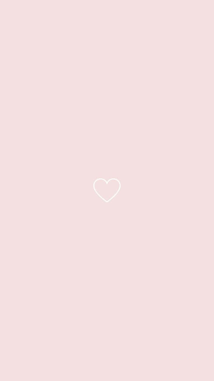 Minimalist Pink Heart Aesthetic Wallpaper