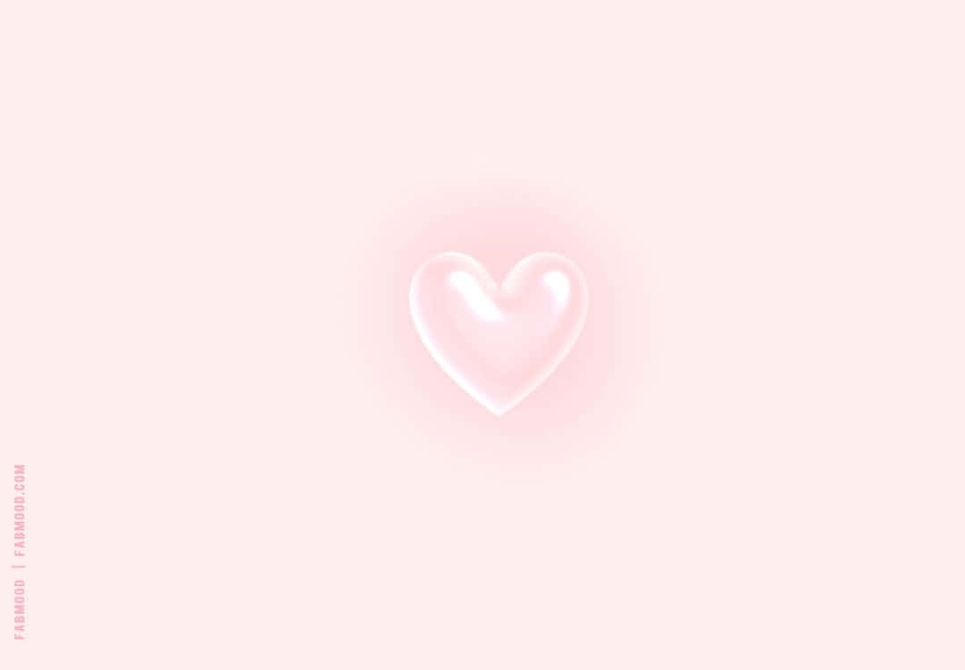 Minimalist Pink Heart Background Wallpaper