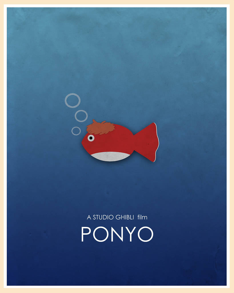 Caption: Minimalist Poster of Ponyo Wallpaper