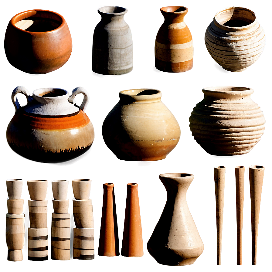 Minimalist Pottery Pieces Png Pij PNG