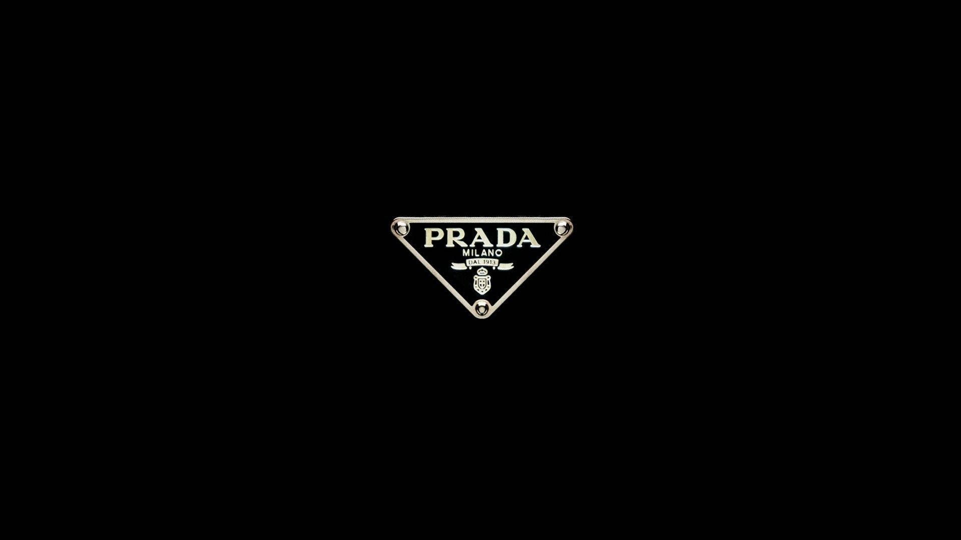Minimalist Prada fashion logo wallpaper.