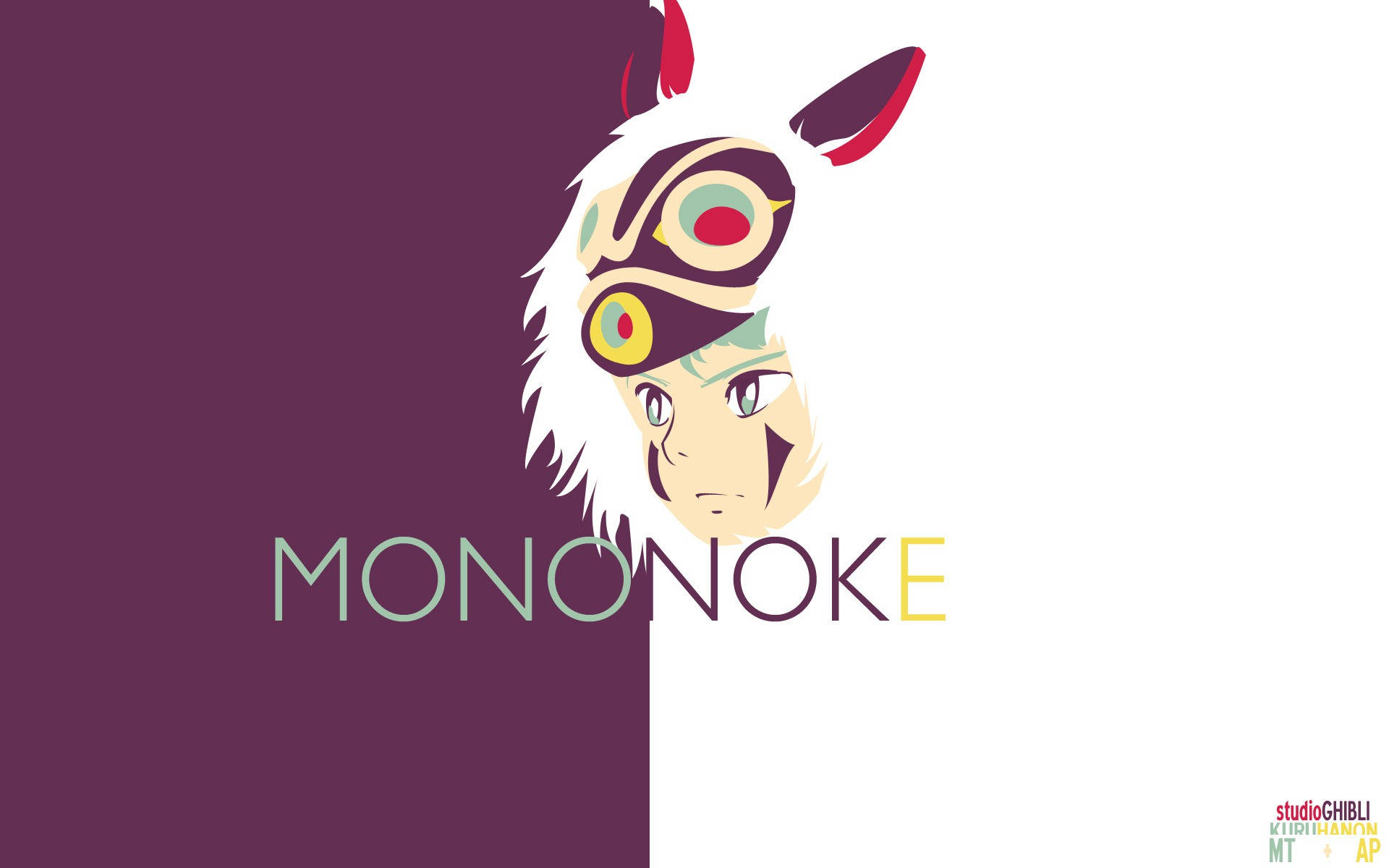 Minimalist Princess Mononoke Face Ghibli Picture