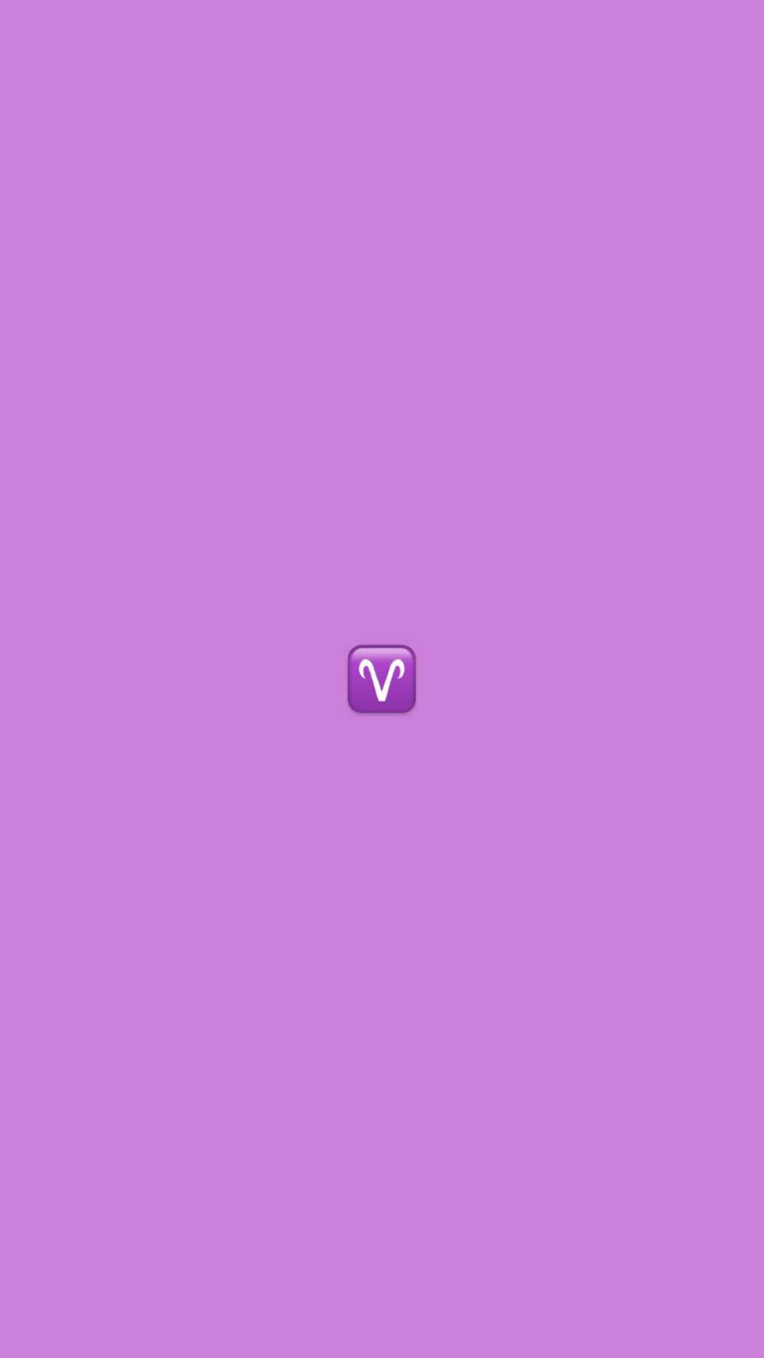 Minimalist Purple Aries Astrology Emoji Wallpaper
