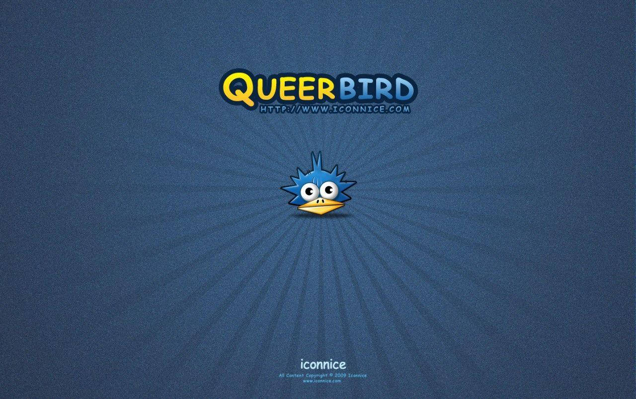 Minimalist Queer Bird Artwork Wallpaper