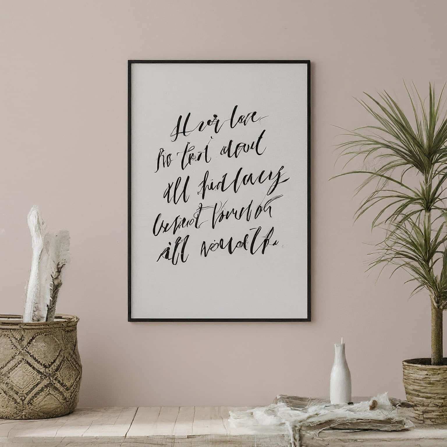 Download Minimalist Quote Wall Art Wallpaper | Wallpapers.com