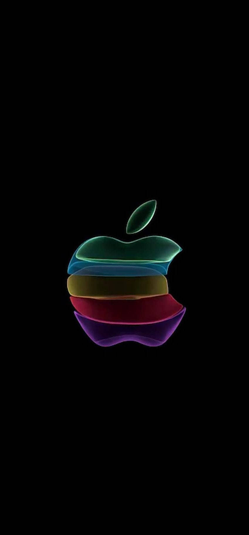 Minimialistiskregnbågens Apple-logga Ios 11 Wallpaper