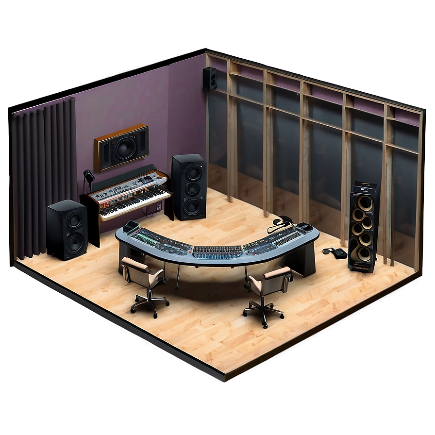 Minimalist Recording Studio Layout Png 06262024 PNG