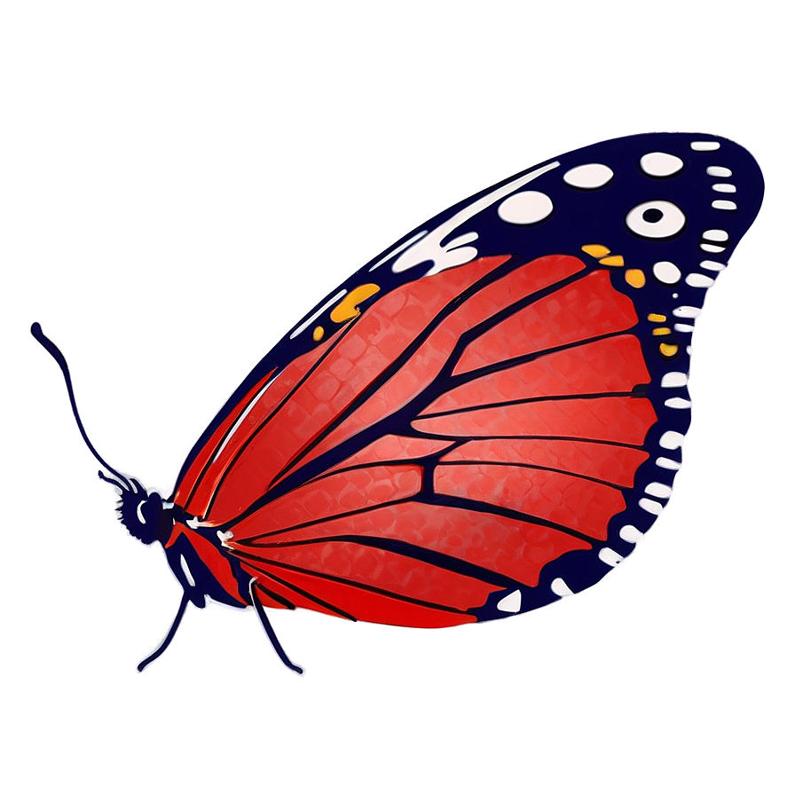 Minimalist Red Butterfly Png 06122024 PNG