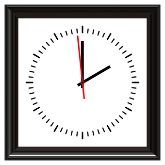 Minimalist Red Hand Clock PNG